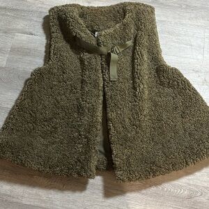 Anthropologie Sherpa green vest OS